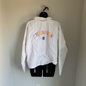 Champion White Windbreaker Jacket Size 2XL